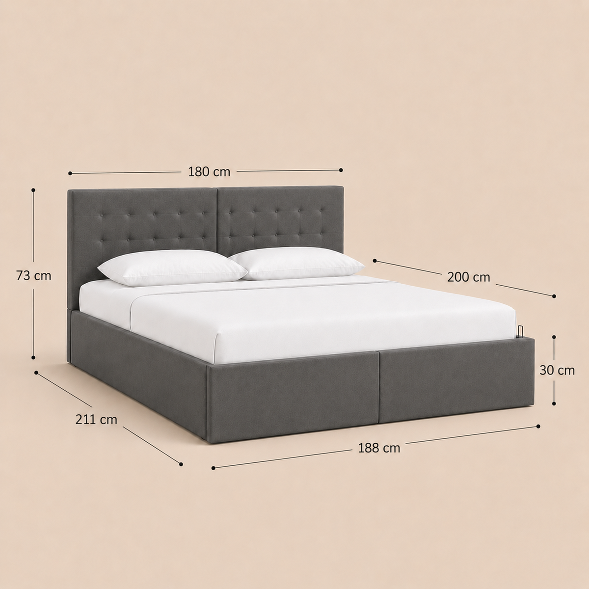 Lit Coffre NoliaHome – Tête de Lit Intégrée & Grand Rangement