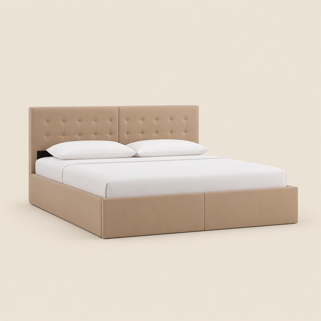 Lit Coffre NoliaHome – Tête de Lit Intégrée & Grand Rangement