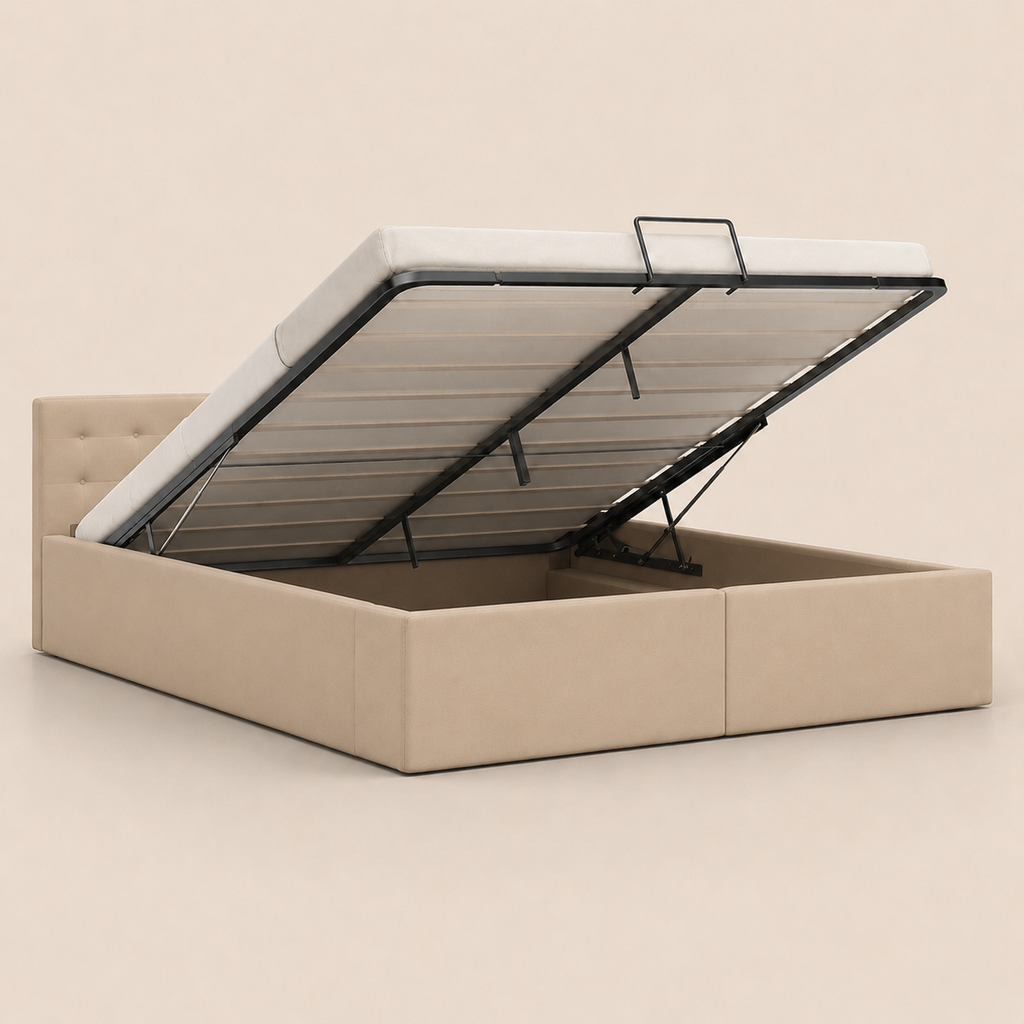 Lit Coffre NoliaHome – Tête de Lit Intégrée & Grand Rangement