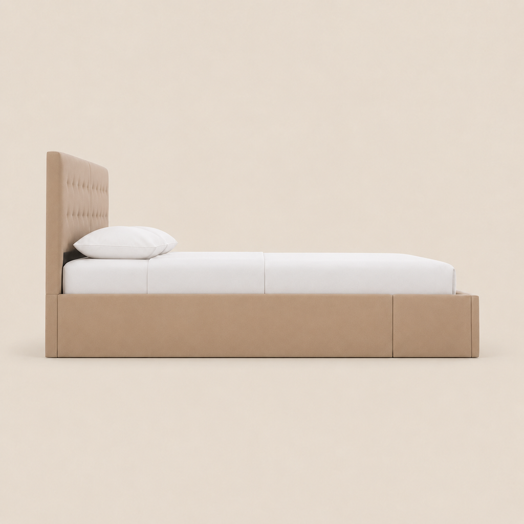 Lit Coffre NoliaHome – Tête de Lit Intégrée & Grand Rangement