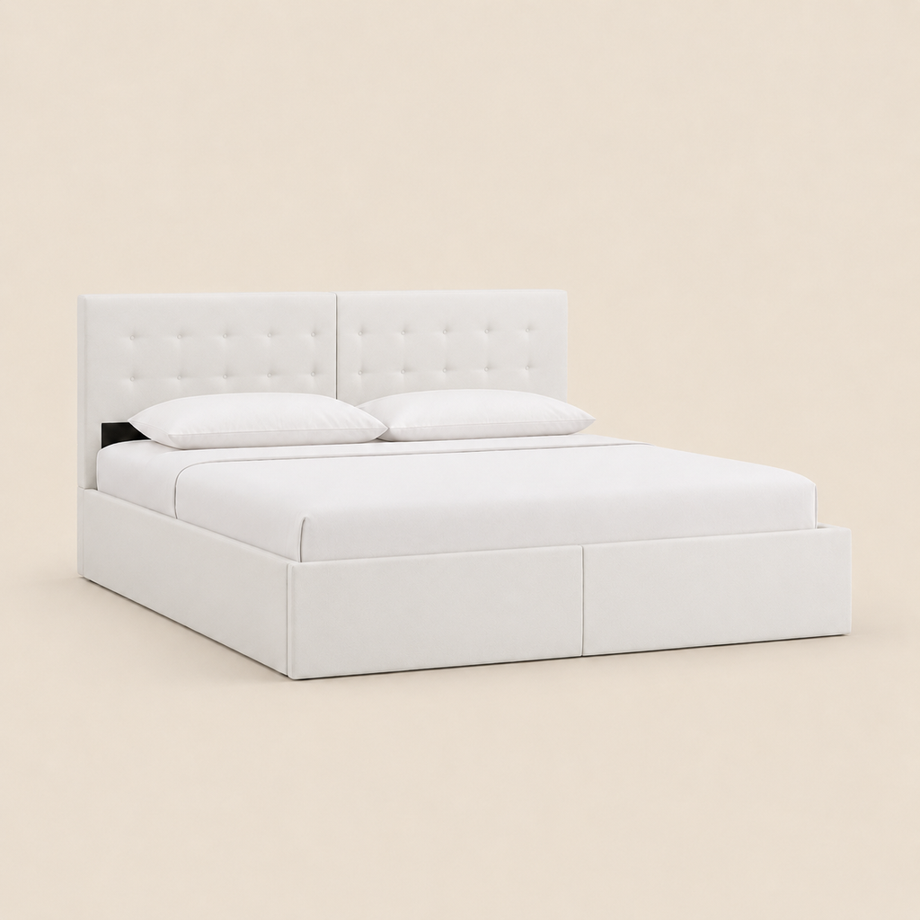 Lit Coffre NoliaHome – Tête de Lit Intégrée & Grand Rangement