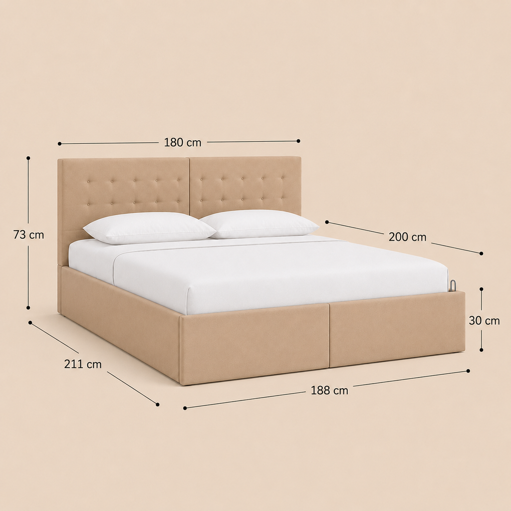 Lit Coffre NoliaHome – Tête de Lit Intégrée & Grand Rangement
