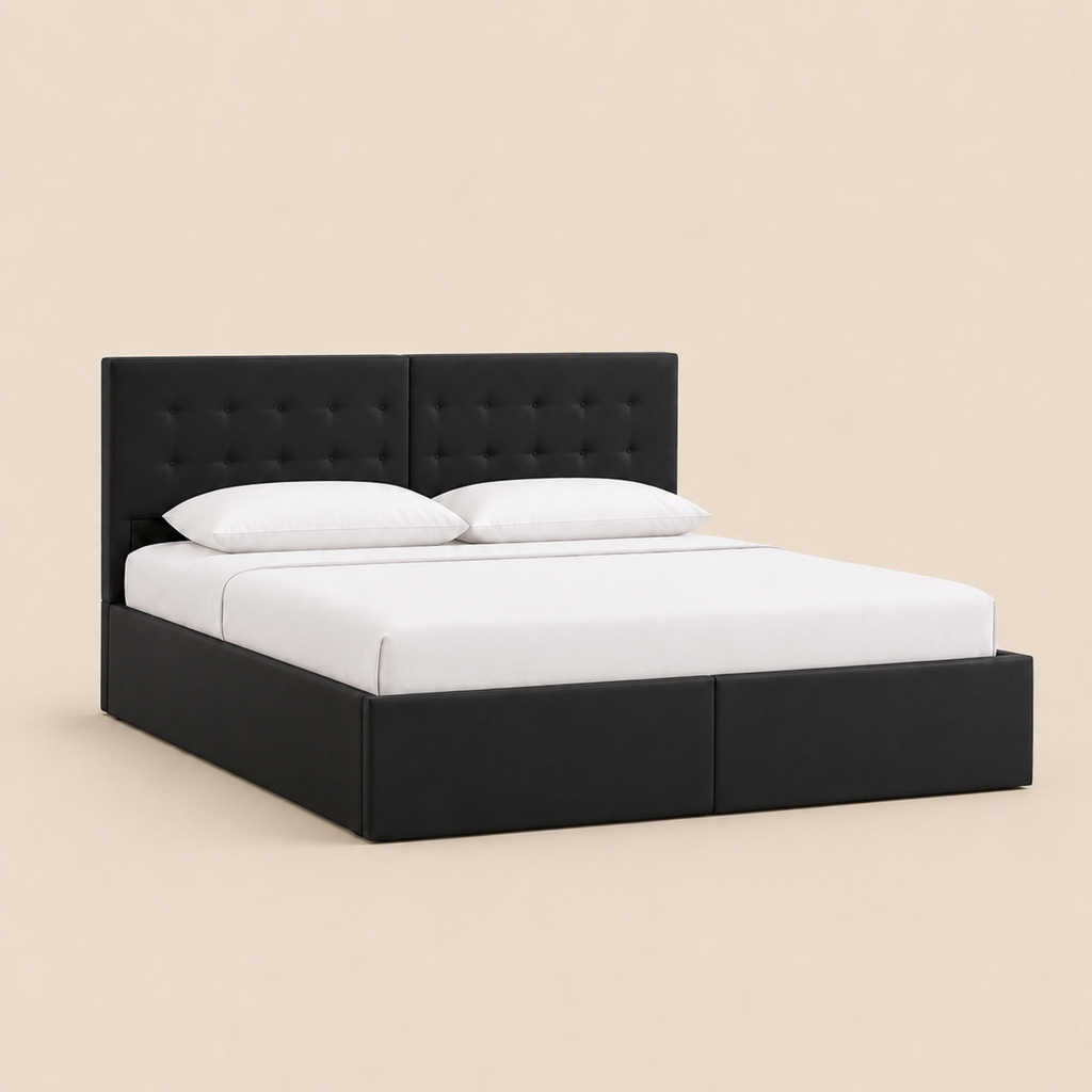 Lit Coffre NoliaHome – Tête de Lit Intégrée & Grand Rangement