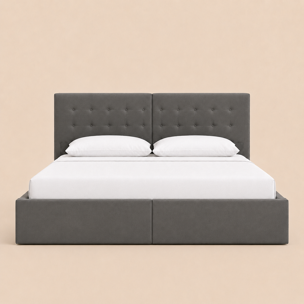 Lit Coffre NoliaHome – Tête de Lit Intégrée & Grand Rangement