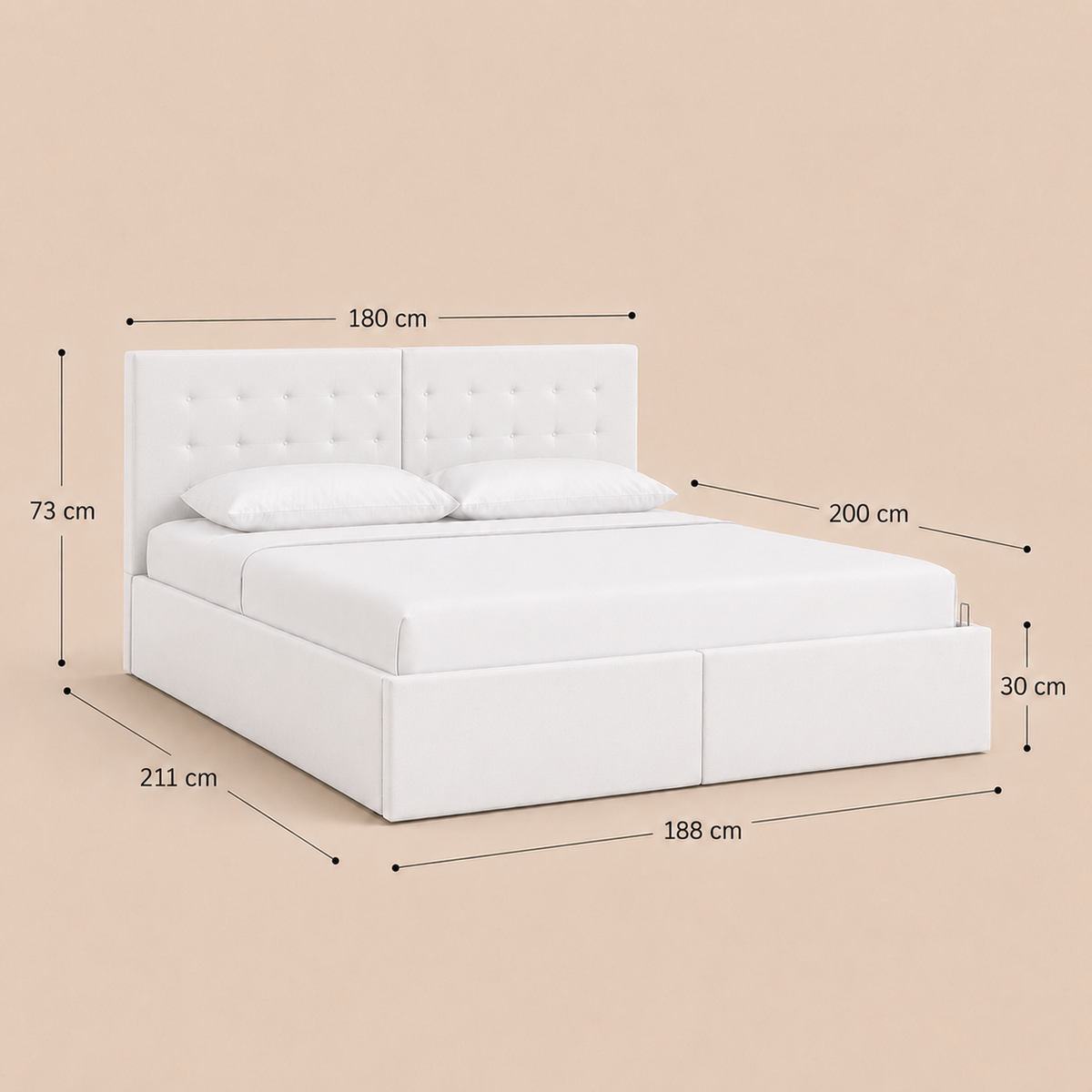 Lit Coffre NoliaHome – Tête de Lit Intégrée & Grand Rangement