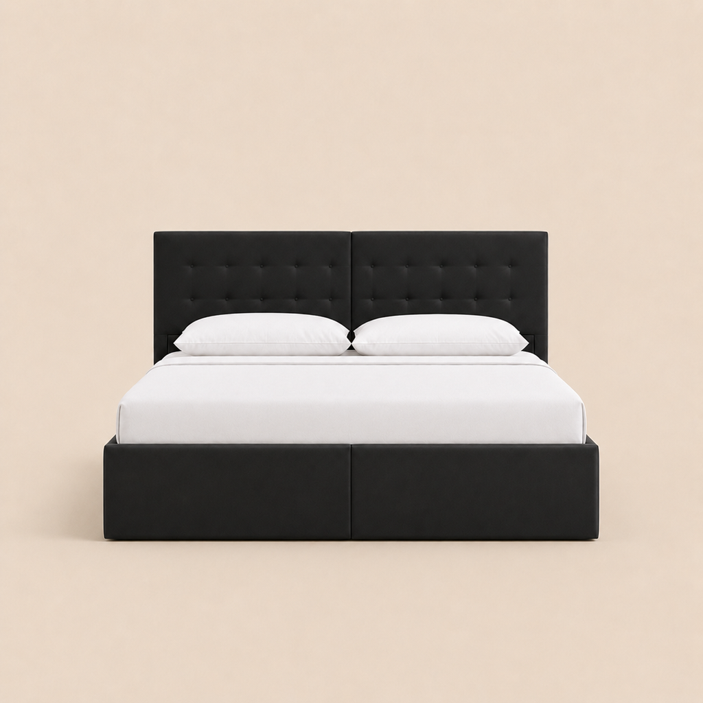 Lit Coffre NoliaHome – Tête de Lit Intégrée & Grand Rangement