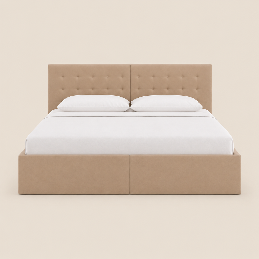 Lit Coffre NoliaHome – Tête de Lit Intégrée & Grand Rangement