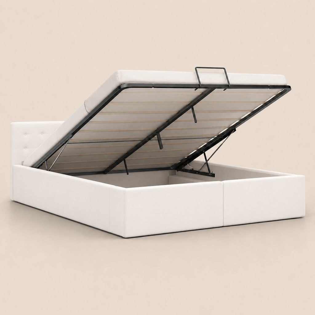 Lit Coffre NoliaHome – Tête de Lit Intégrée & Grand Rangement